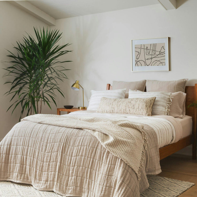 Gray Quilted Bedspread