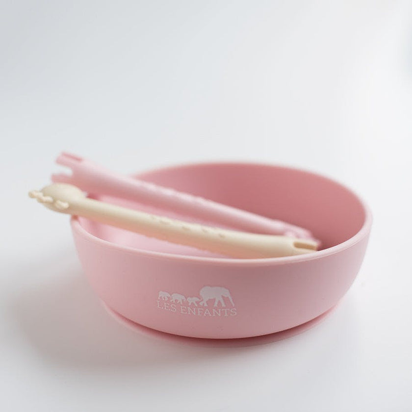 Silicone Baby Plate Bowl - Rose