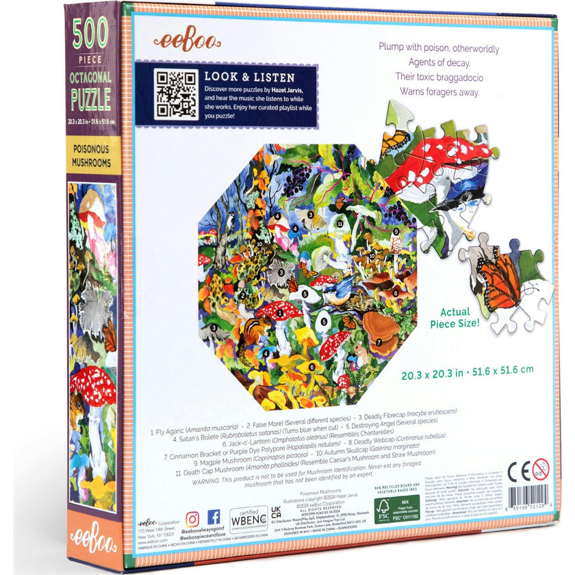 Piece&Love: Poisonous Mushrooms - 500 pc Octagonal Puzzle