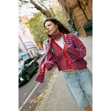 women's wool blend cardigan - berry bloom