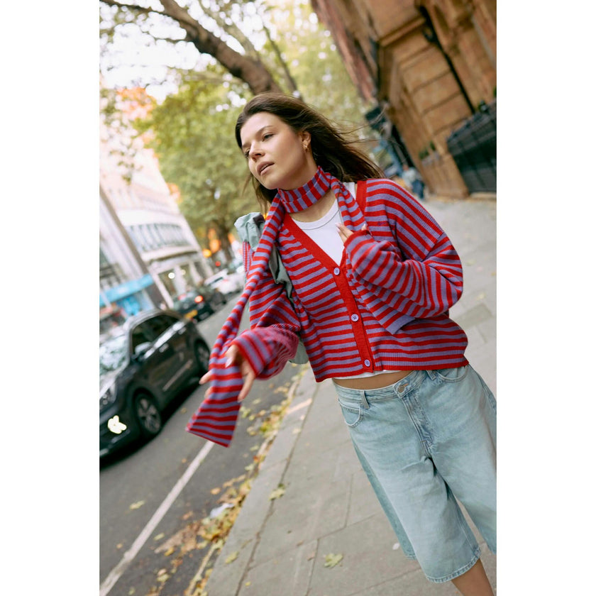 women's wool blend cardigan - berry bloom
