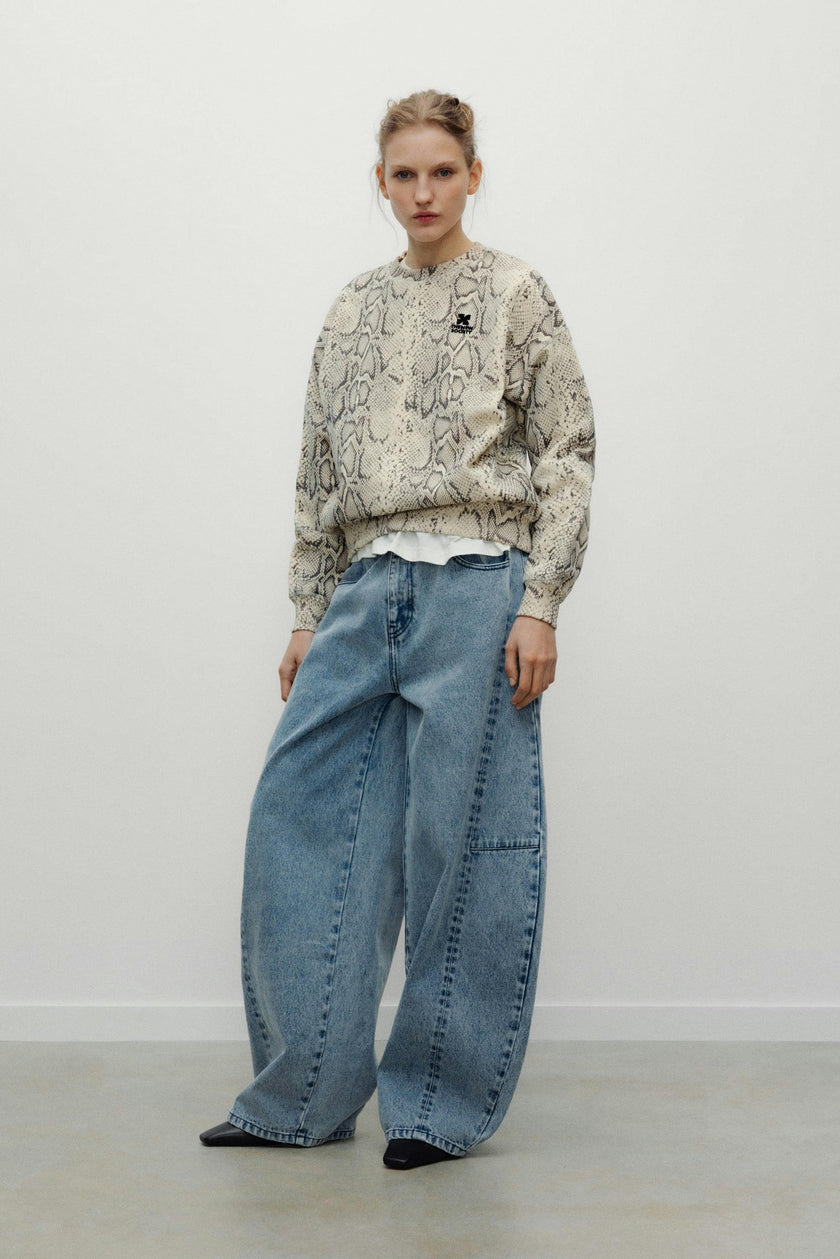 TNS Logo Woman Sweatshirt Snake Print