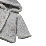 Newborn Girl Knit Jacket with Faux Fur