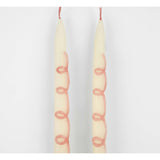 Pink Swirl Taper Candles