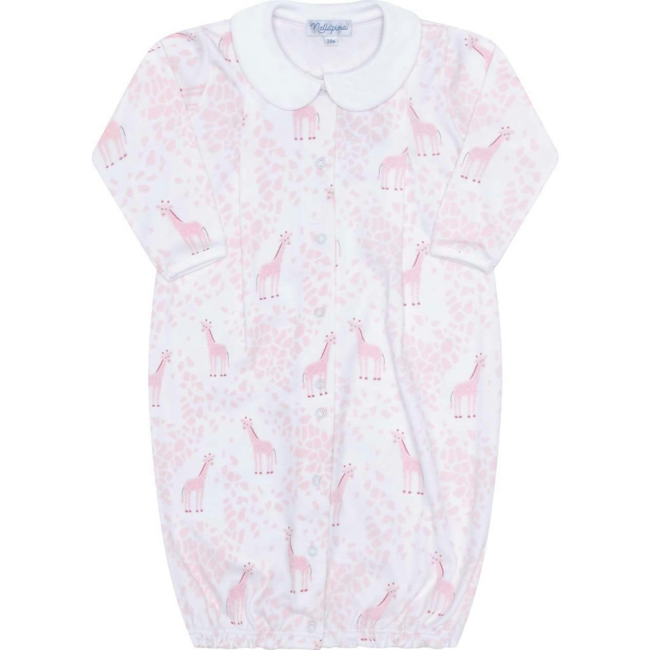 Pink Print Smocked Gown
