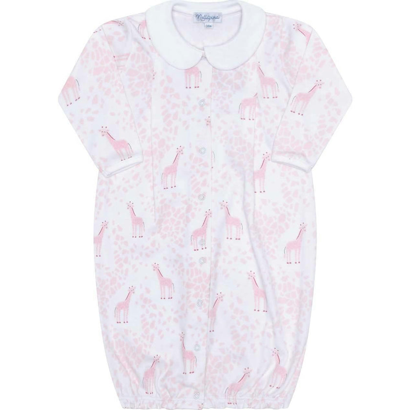 Pink Print Smocked Gown