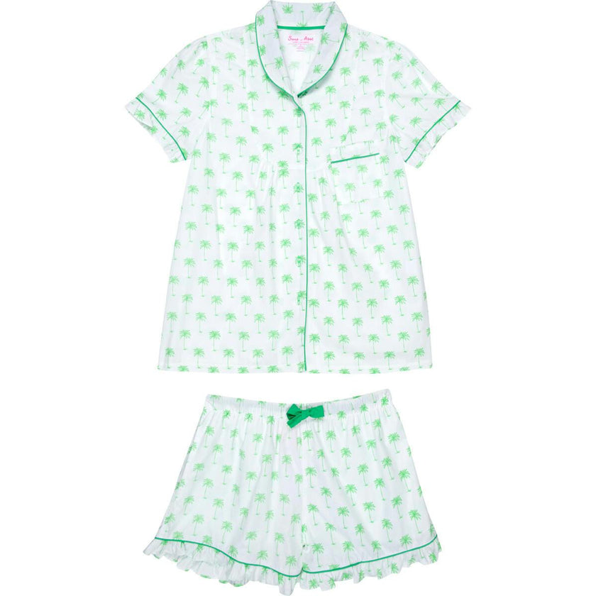 Women's Palm Tree Shirt & Boxer Short Set