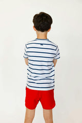 navy and white stripe practice shirt