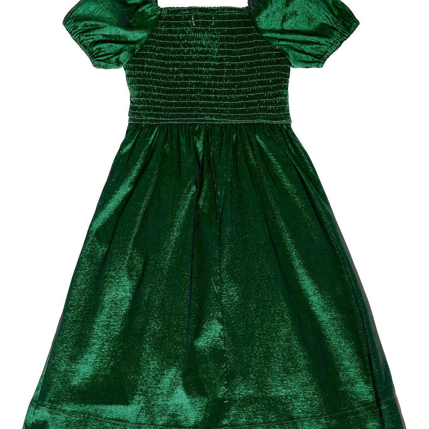 Mini Cassie Dress in Green Taffeta
