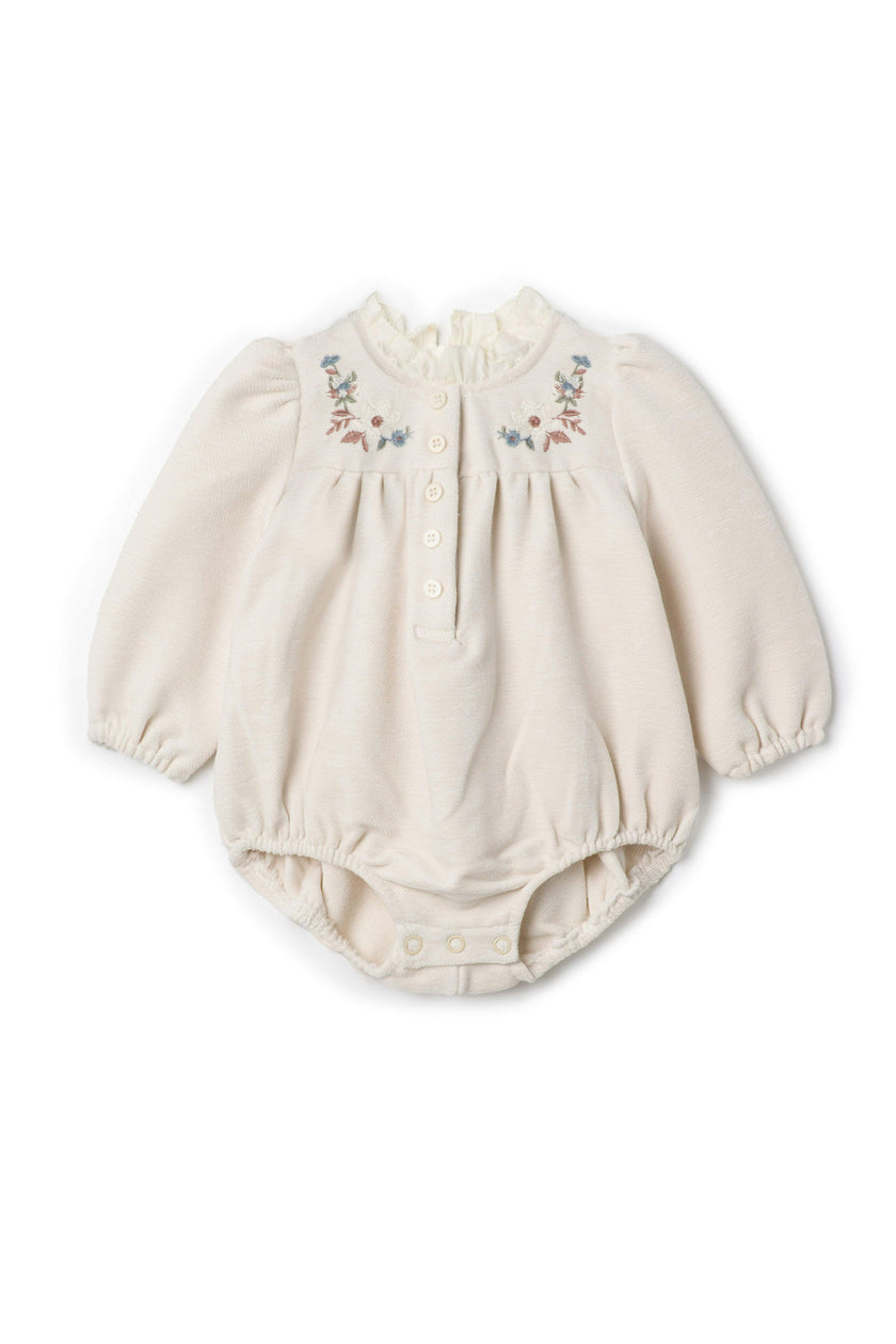 Velvet Embroidered Floral Bubble