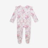 Roberta Picot Footie Ruffled Zippered One Piece
