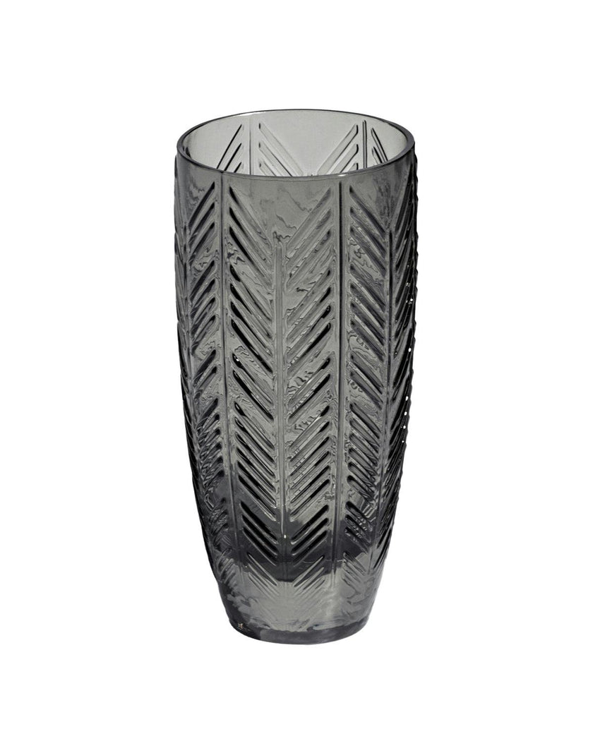 Champagne Glasses ZIG ZAG Set of 6  Grey 11 oz, diam. 2.5", H 5.5"