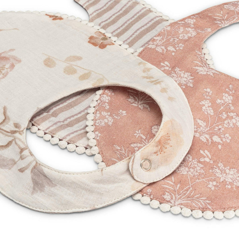 Violet Wildflower Cotton Baby Bib (3 Pack)
