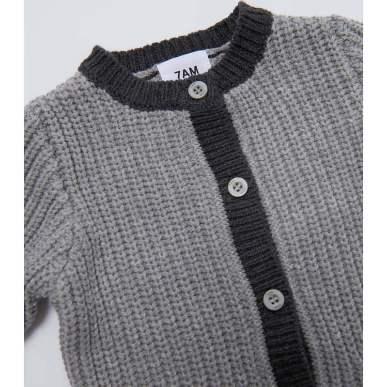 Chunky Ribbed Knit Round Neck Long Sleeve Loose-Fit Romper