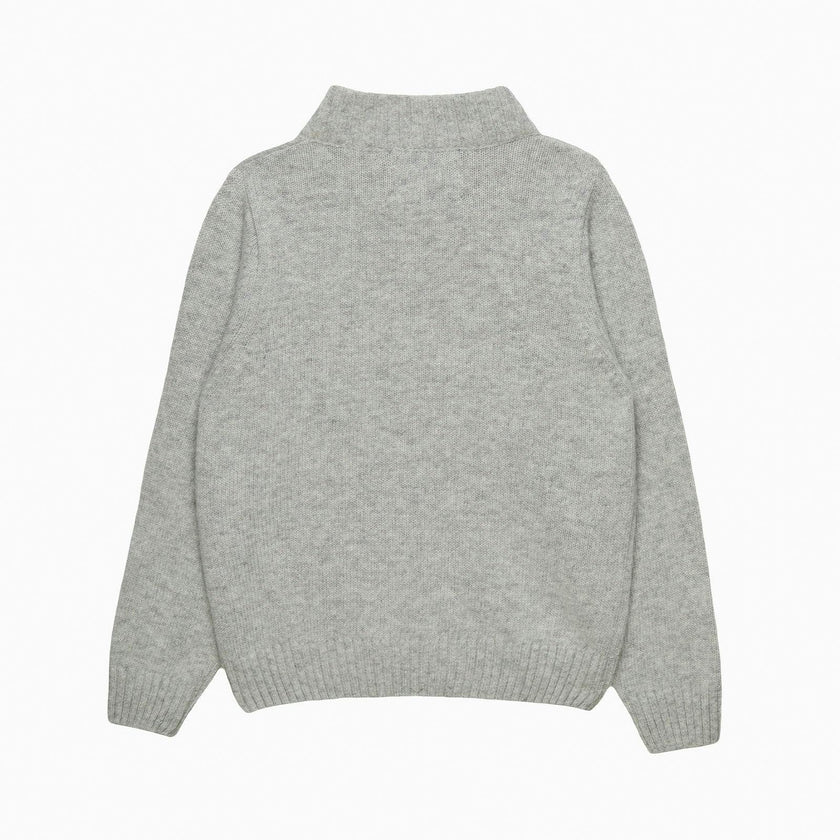 Sebastian Car Half Zip sweater in Gray Marl