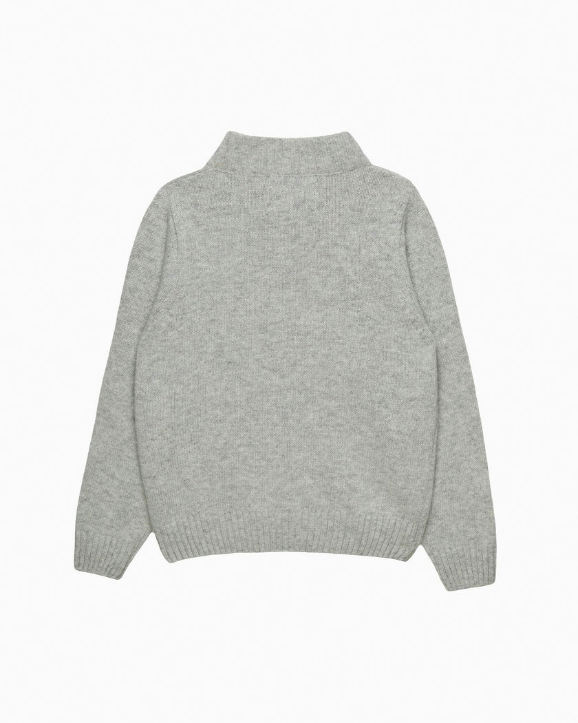 Sebastian Car Half Zip sweater in Gray Marl