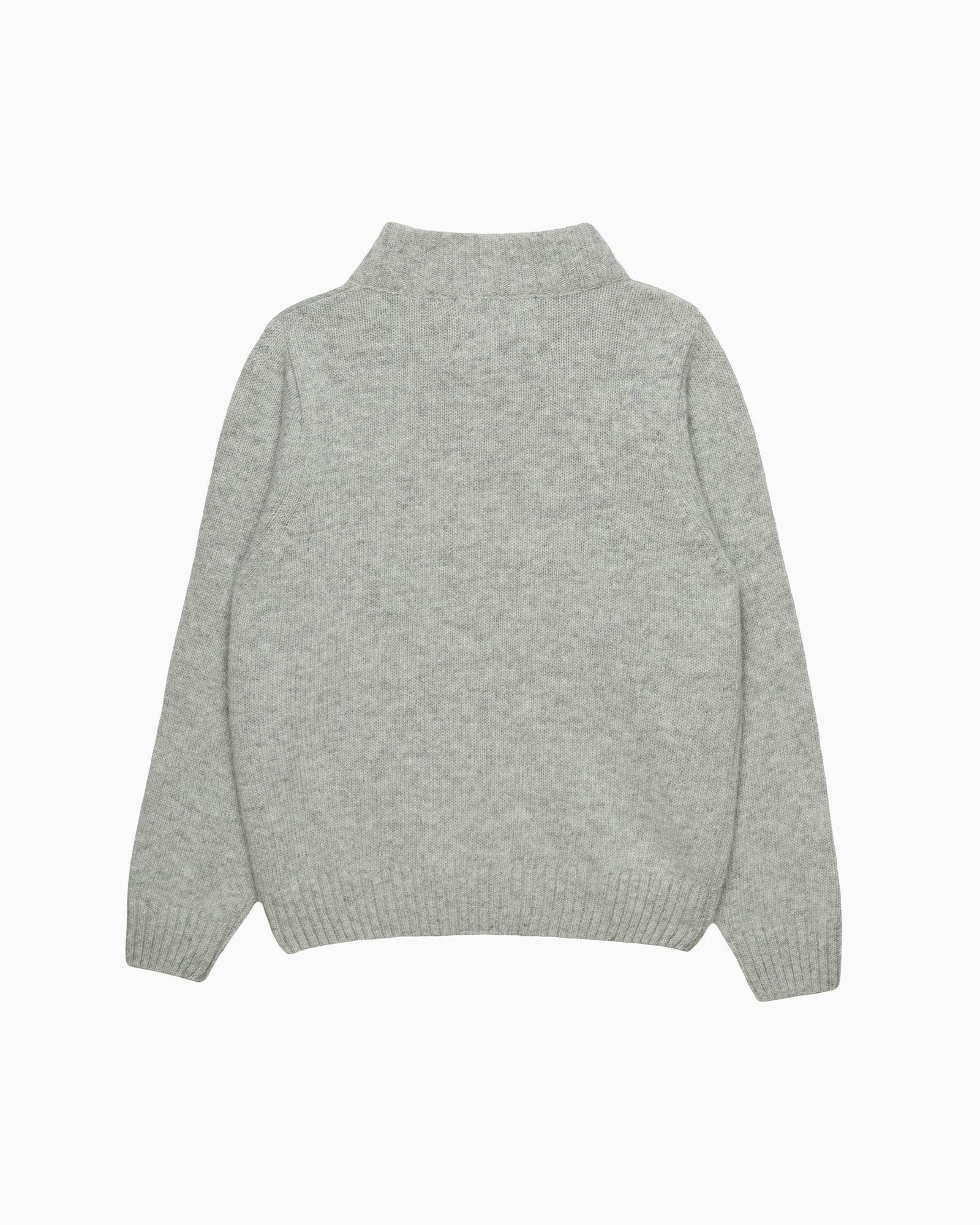 Sebastian Car Half Zip sweater in Gray Marl