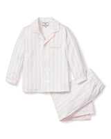 Kid's Twill Pajama Set in Pink Stripe