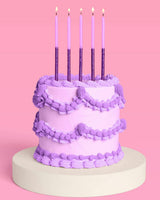 Purple Glitter Candles - 10 birthday candles