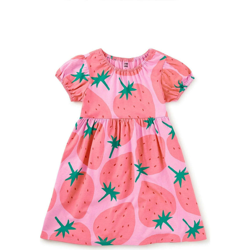 Puff Sleeve Empire Dress, Pink
