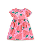 Puff Sleeve Empire Dress, Pink