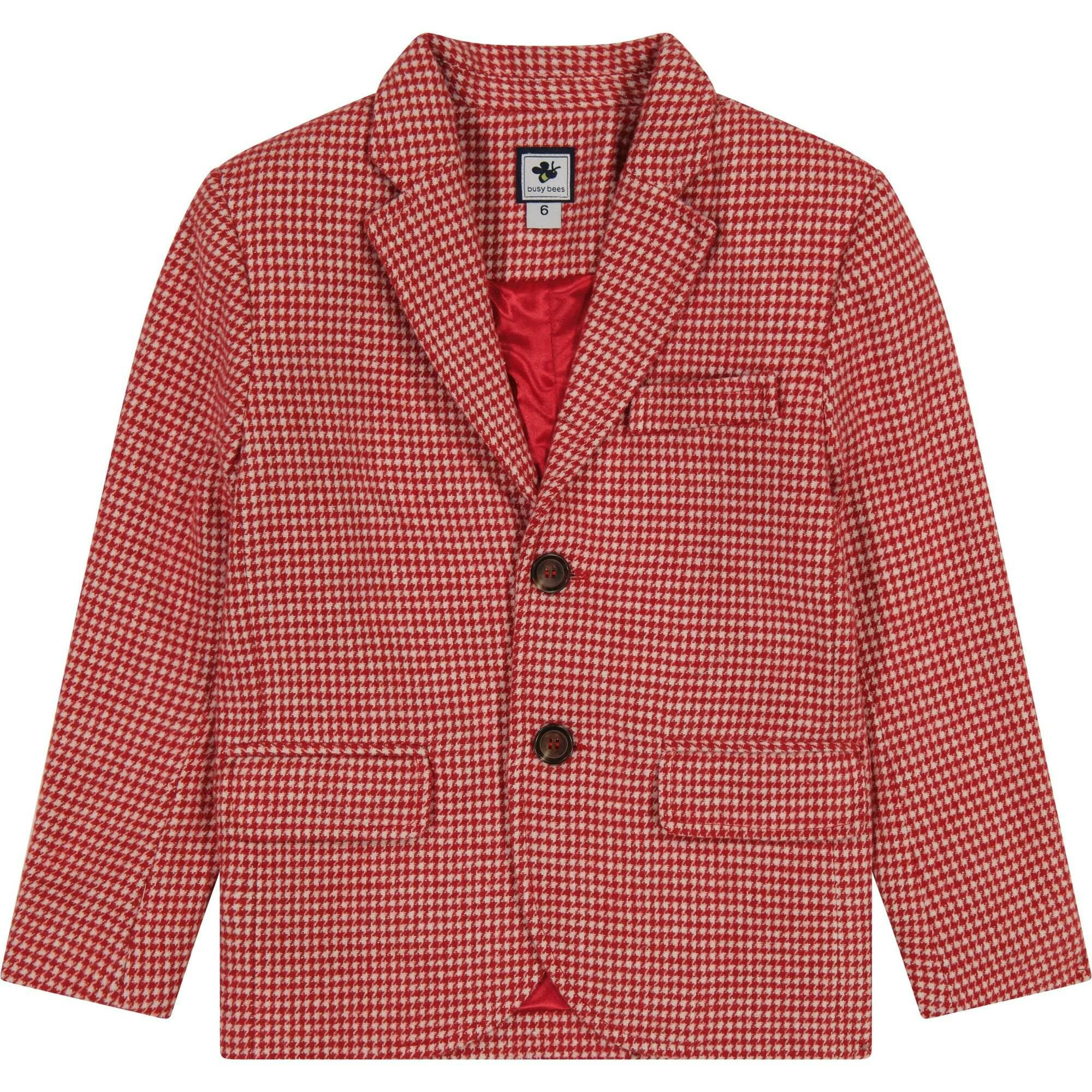 Mac Boys Houndstooth Check Classic Blazer, Stripes