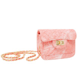 Tie-Dye Quilted Denim Handbag - Pink