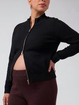 Funnel Neck Raglan Knit Maternity Cardigan
