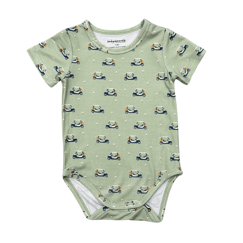 Baby Boy Short Sleeve Bodysuit in Golf Cart