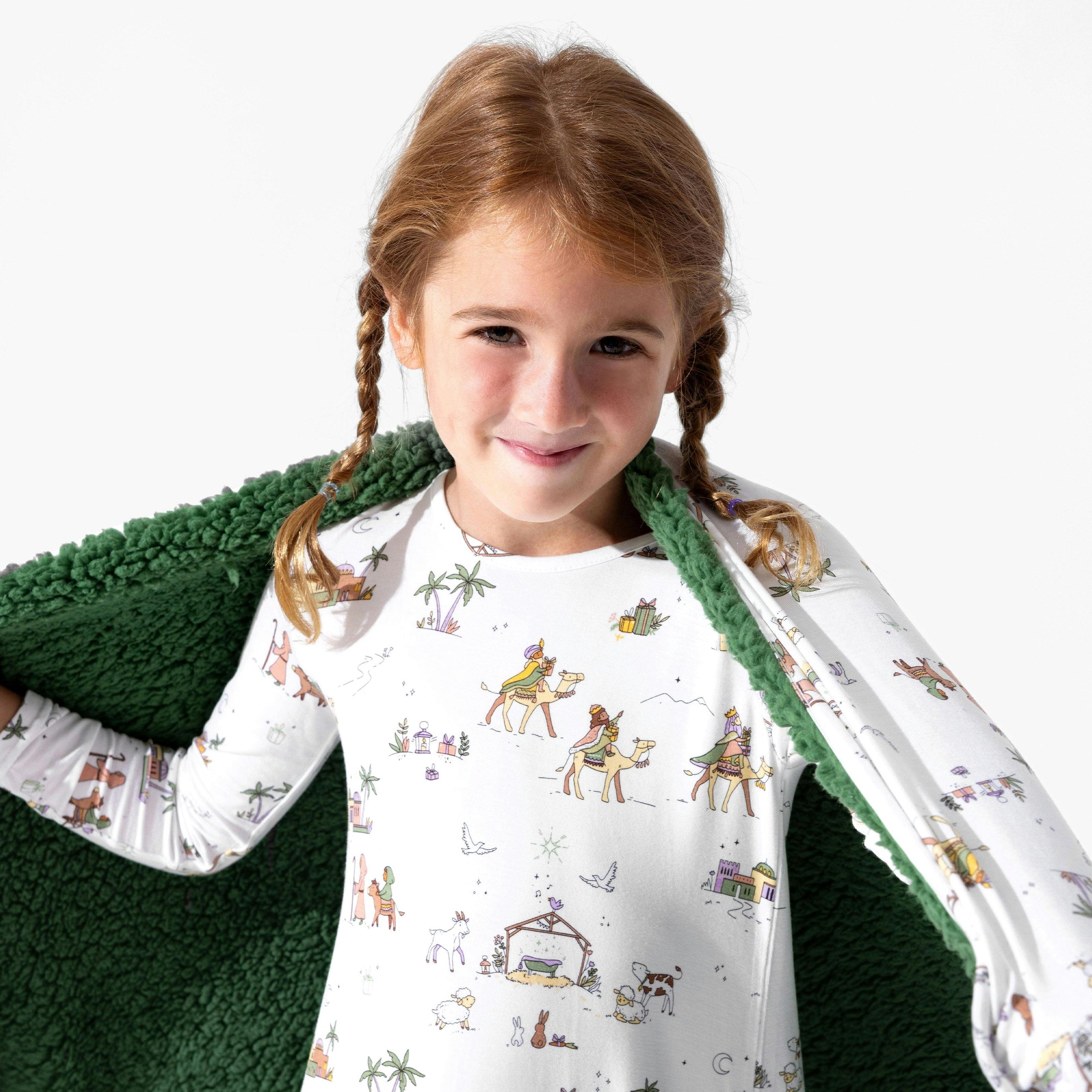 Yuletide Bamboo Girls' Long Sleeve Dress