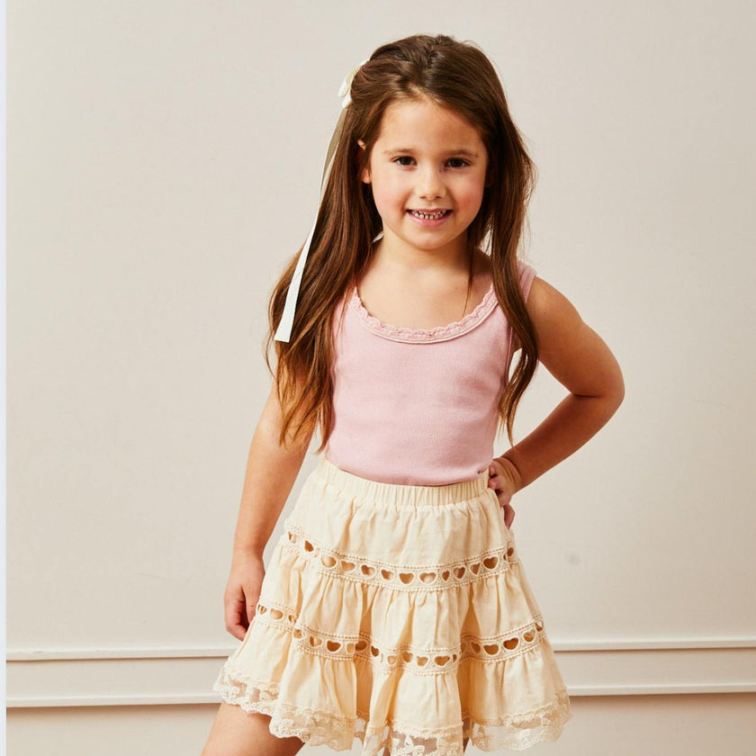 Sofia Champagne Heart Bow Lace Mini