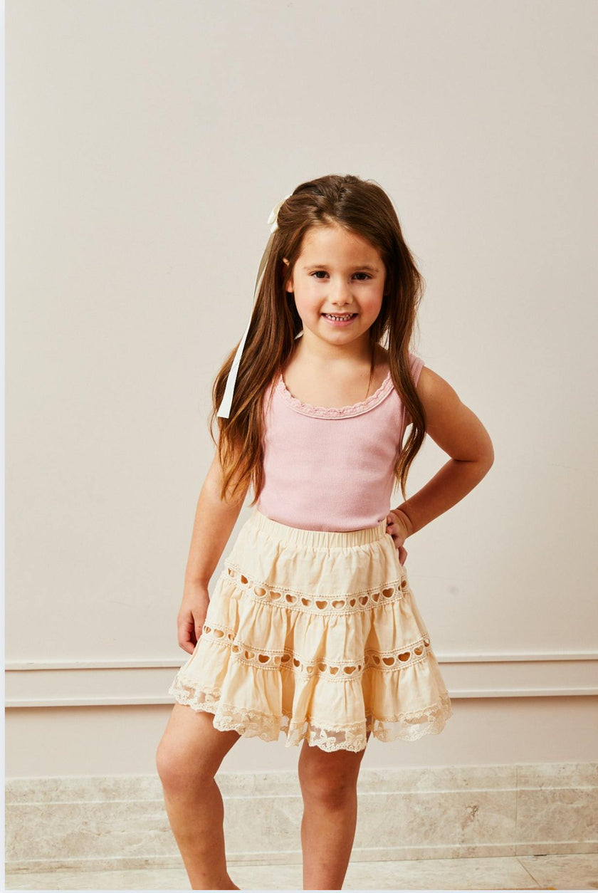 Sofia Heart Bow Lace Mini - Champagne