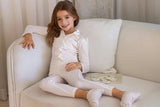 Striped Button Down Loungewear Set, Girls