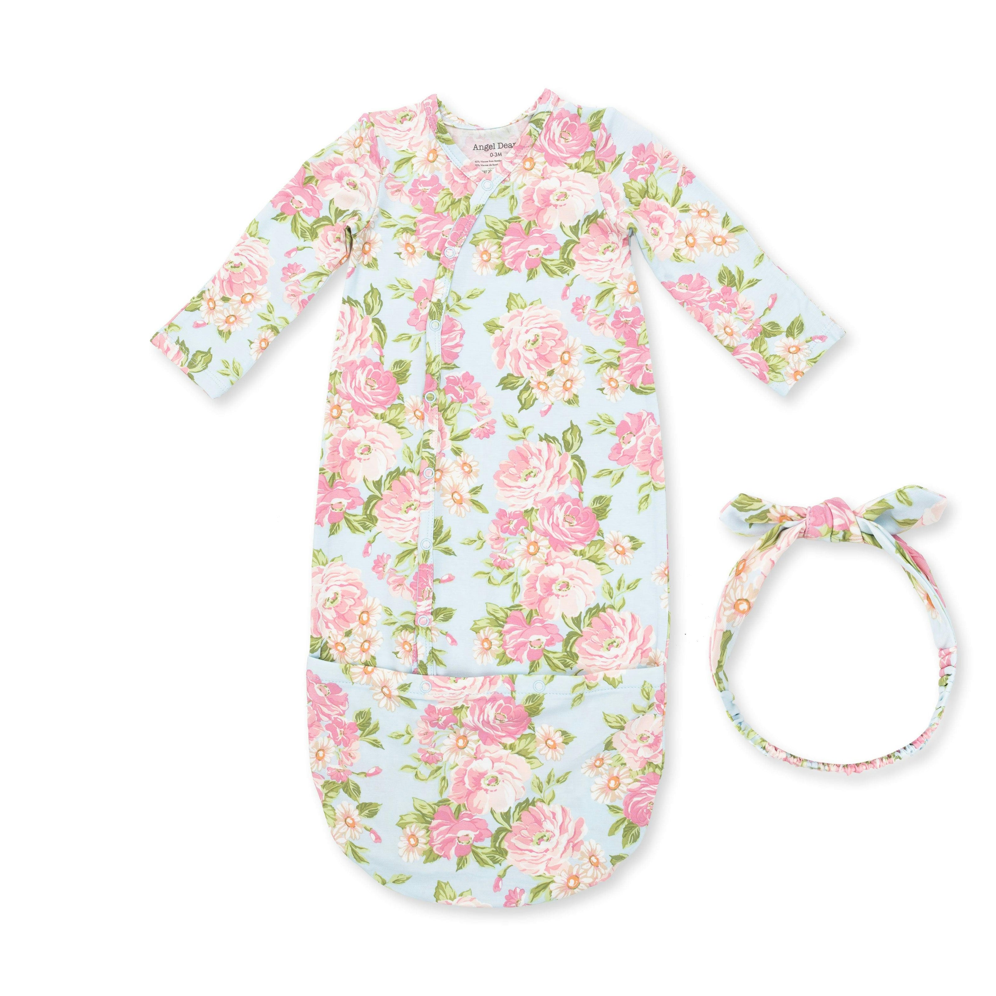 Angeline Floral - Bundle Gown and Knot Headband