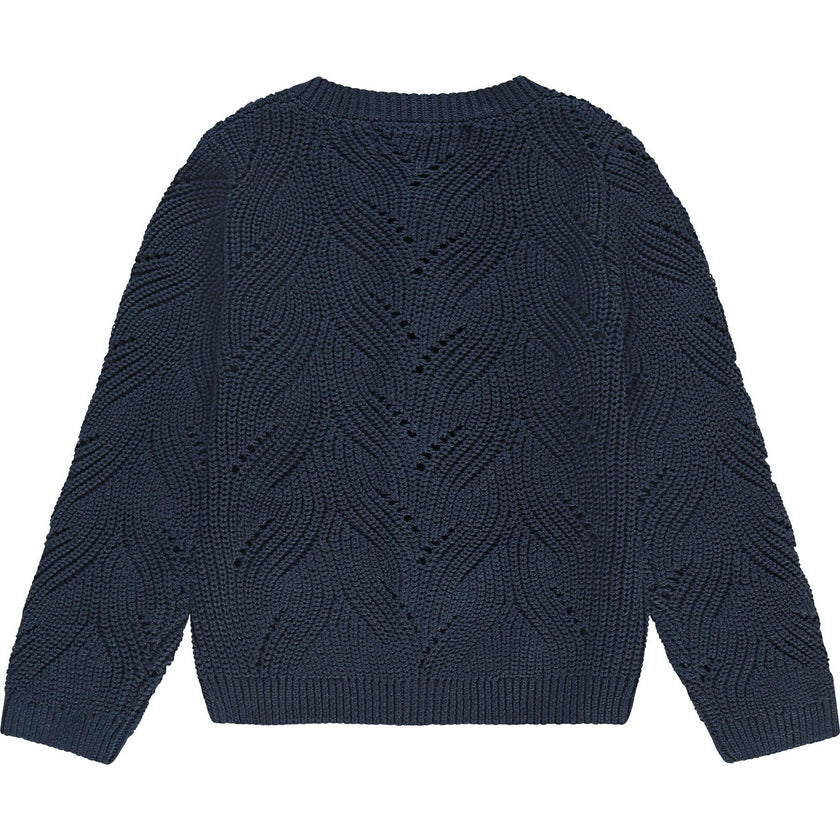 Abstract Knit Crew Neck Cardigan