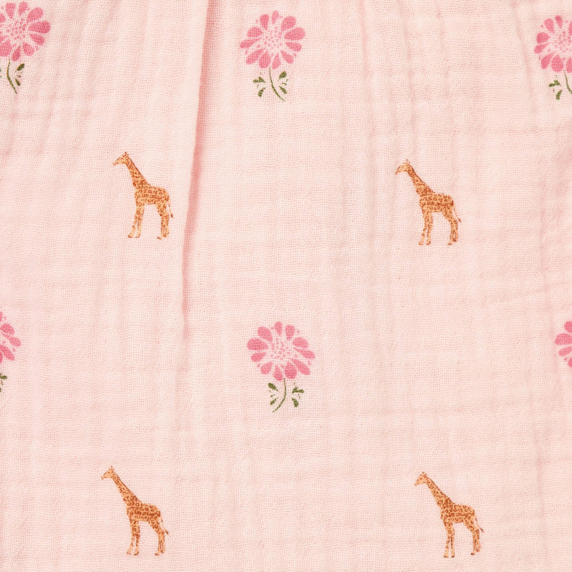 Baby Giraffe Floral Matching Set, Pink