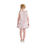 Pink Althea Glitter Ruffle Skirt Set