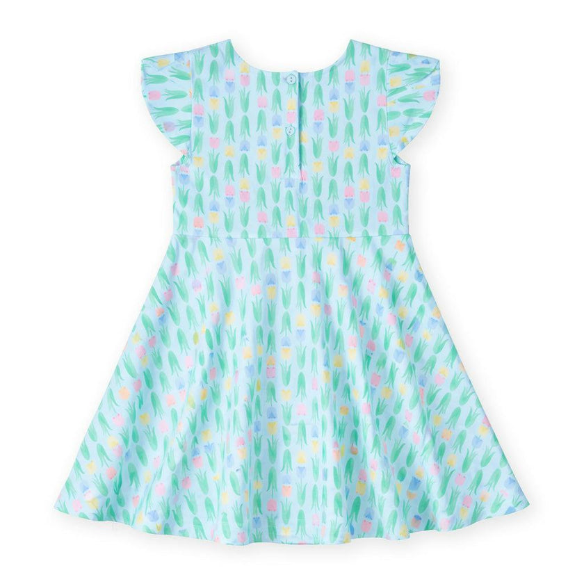 Printed Knit Tulip Twirl Dress