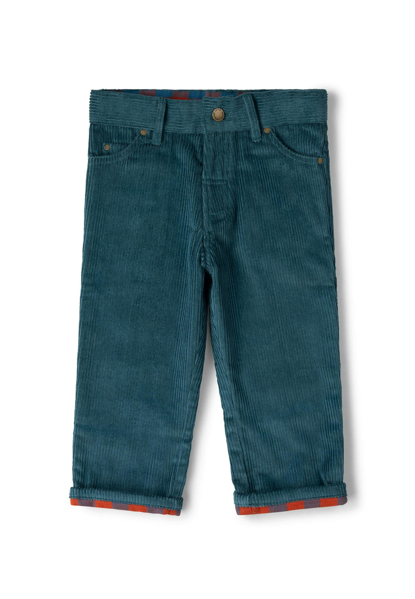 Calm Sea Corduroy Lined Adventure Jeans, Blue