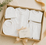 Pima Cotton 5 -Piece Newborn Layette Set | Hypoallergenic Baby Gift Set