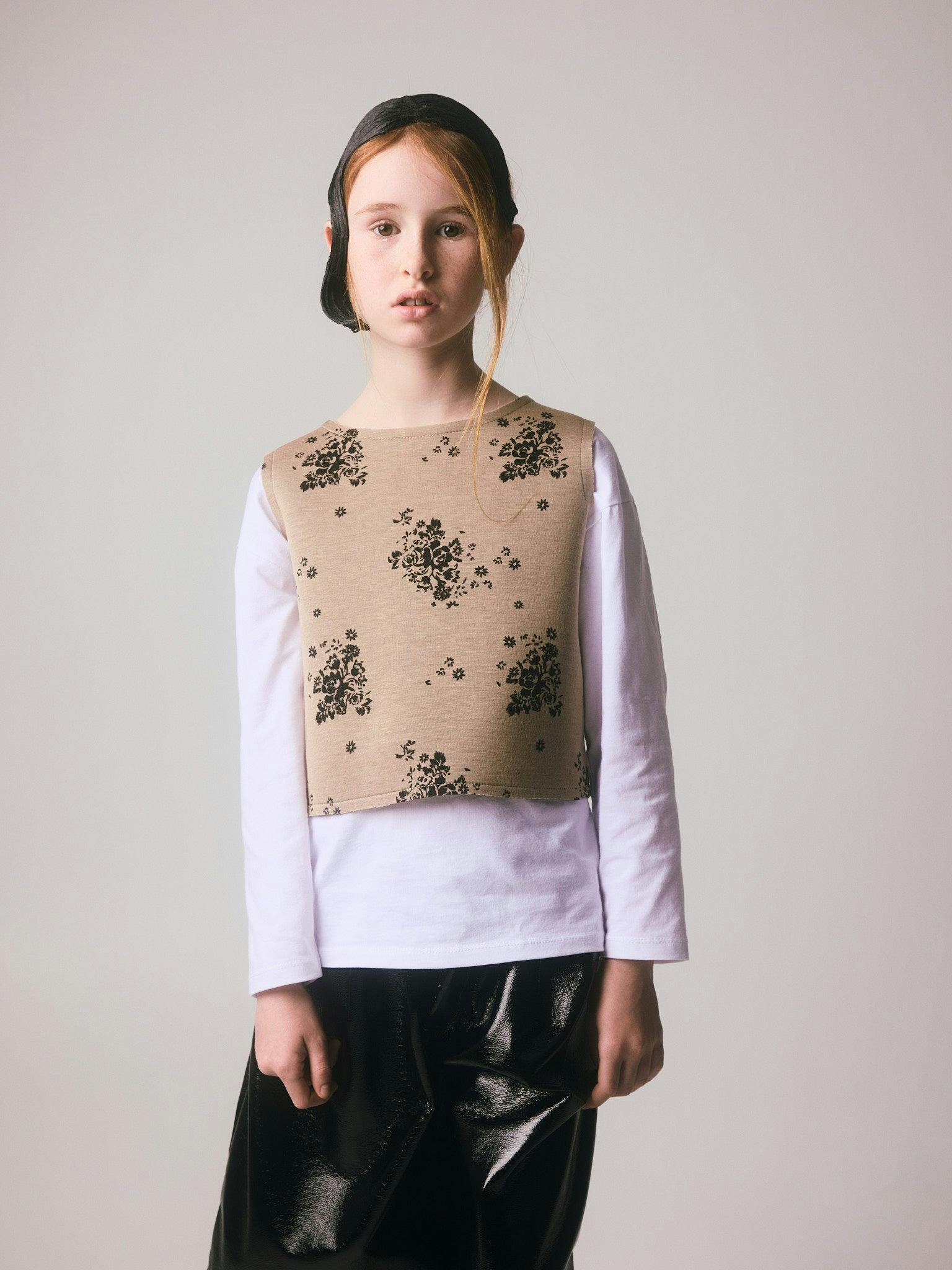 Rosa Top Camel & Black