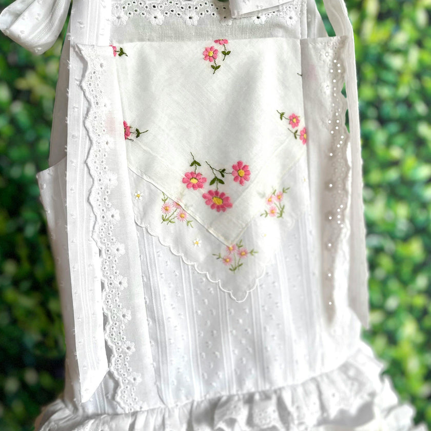 4T Drop-Waist Handkerchief Dress - Pink Daisies