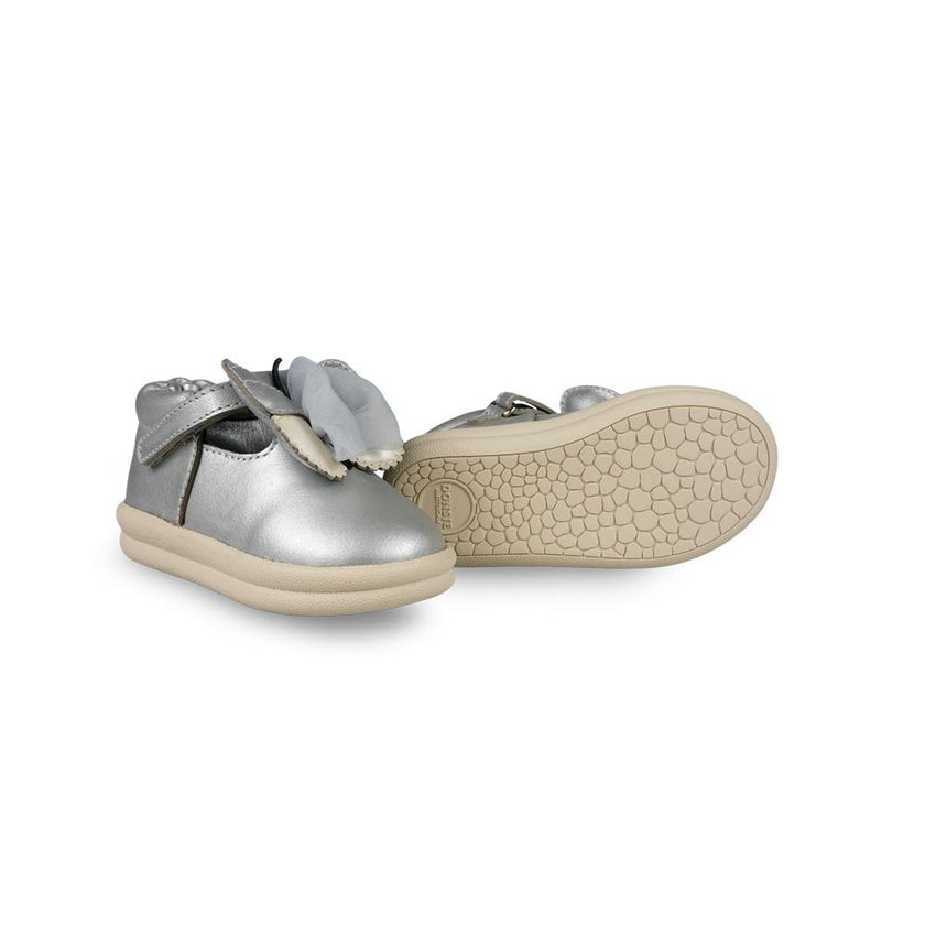 Vlindy Shoes | Silver Grey Metallic Leather