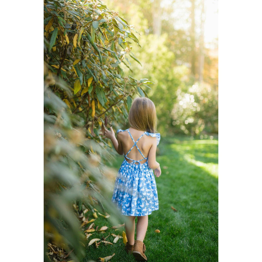 Ruffle Sleeve Dress in Ducks