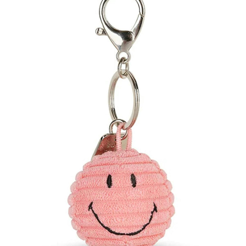 Keychain Smiley ECO Corduroy Bubblegum Pink  2"