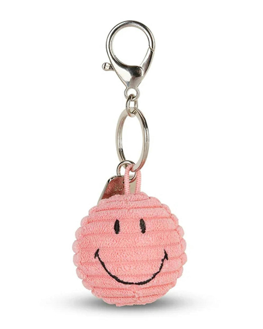 Keychain Smiley ECO Corduroy Bubblegum Pink  2"