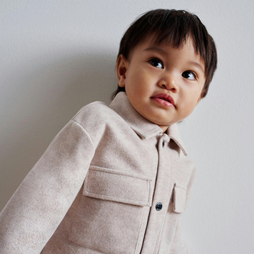 White Marl Mottled Flannel Jacket