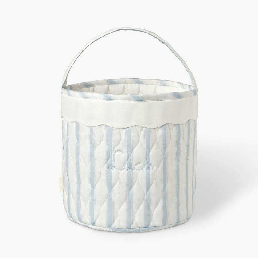Quilted Storage Basket - Seaside Stripe