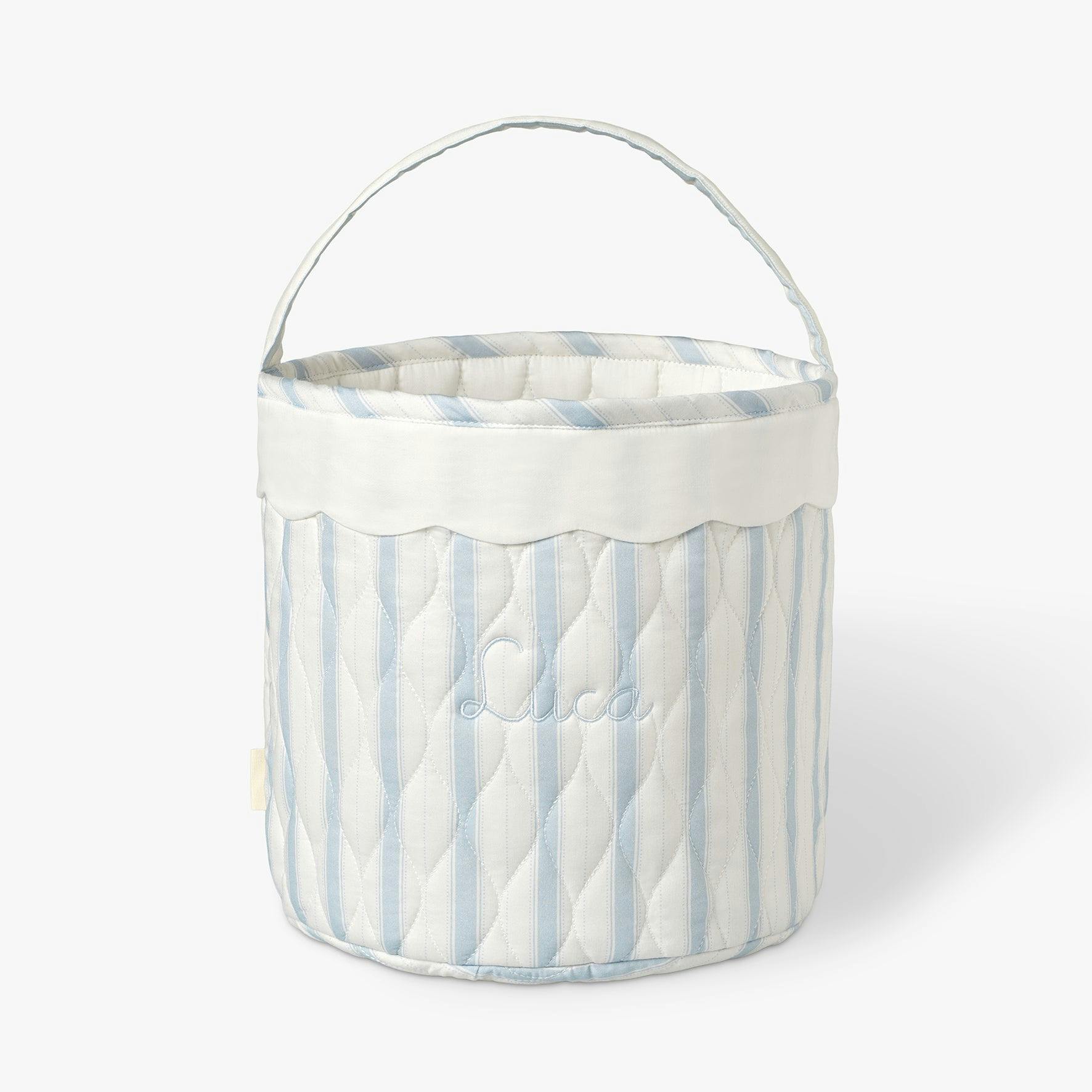 Quilted Storage Basket - Seaside Stripe