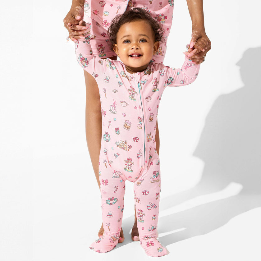 Candy Cane Lane Bamboo Convertible Footie